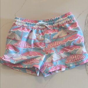 The Beaufort Bonnet Company Pink and Blue Umbrella Print Shorts